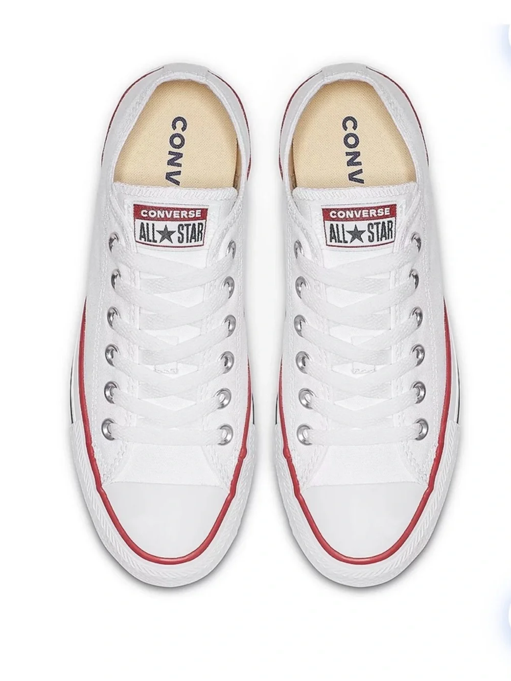 Converse Chuck Taylor All Star Low Top Sneakers White Canvas Lace Up Sneakers - Picture 4 of 11